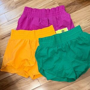 all in motion Women's Athletic Shorts in Pink, Yellow, Green 3 pairs